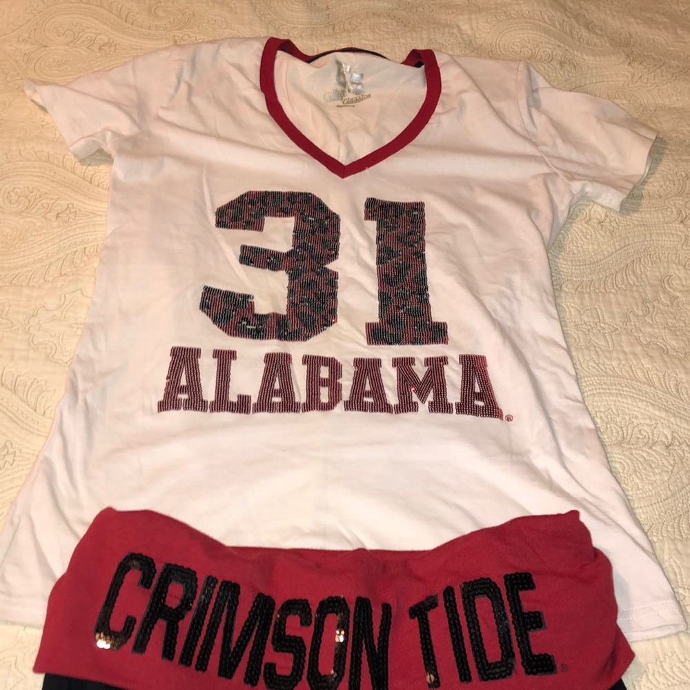 Alabama leopard sequin graphic T-shirt